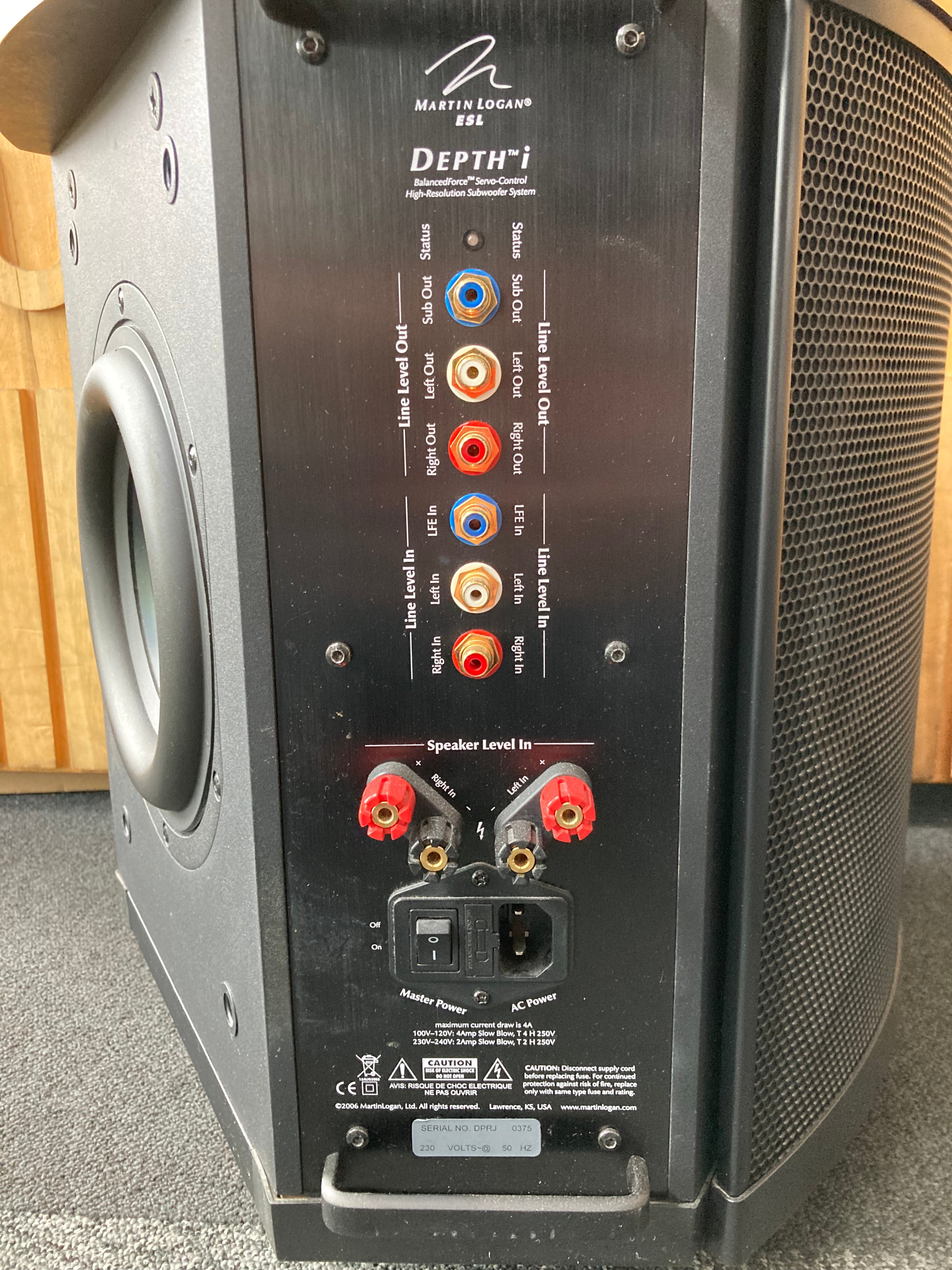 Martin Logan ESL Depth i subwoofer, vaihtolaite