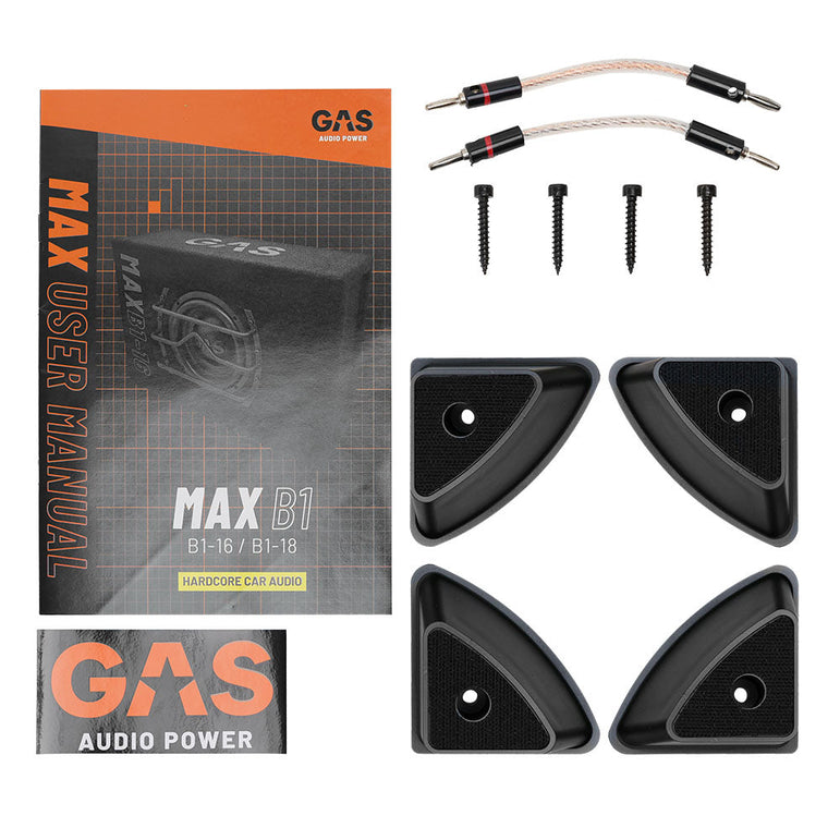 GAS MAX B1-16 hopeapinnoitetut johtimet metallirunko dual voice coil
