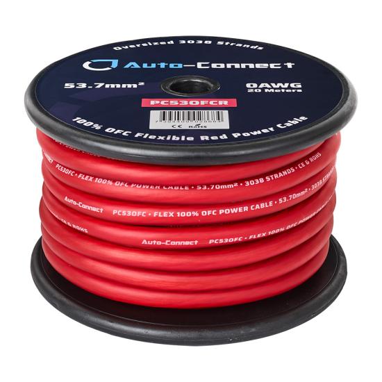 Auto-Connect 53mm² OFC Power Cable Red 20m
