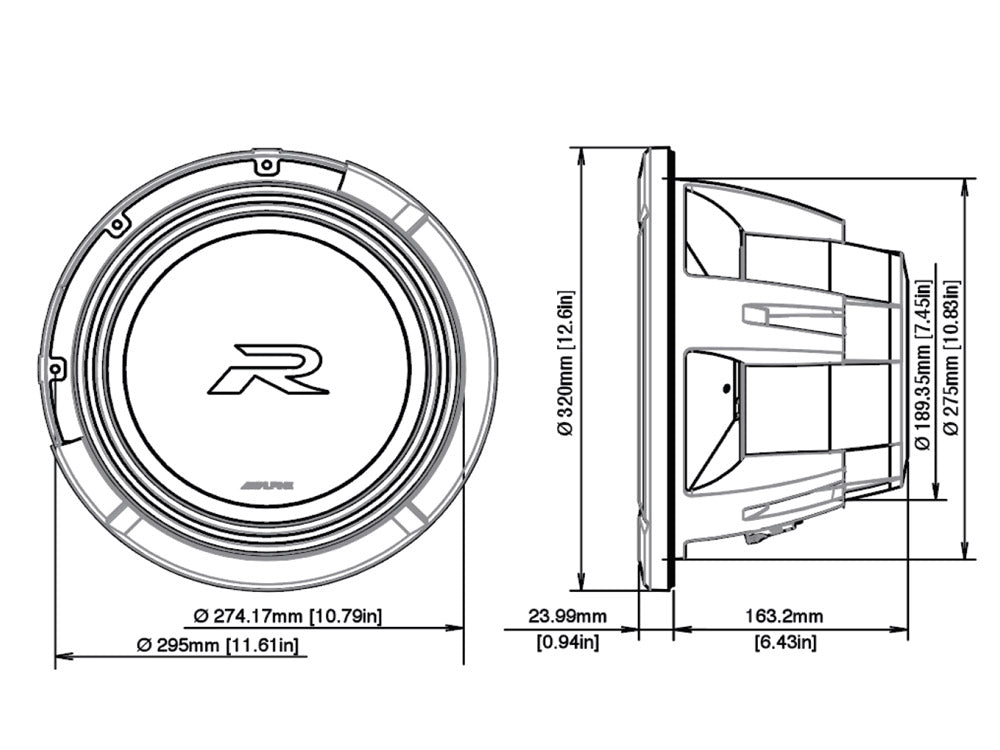 Alpine R2-W12D4 polypropeeni keraaminen komposiittikartio Kevlar