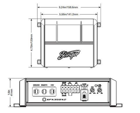 STINGER 2-kanavainen vahvistin SPX350X2