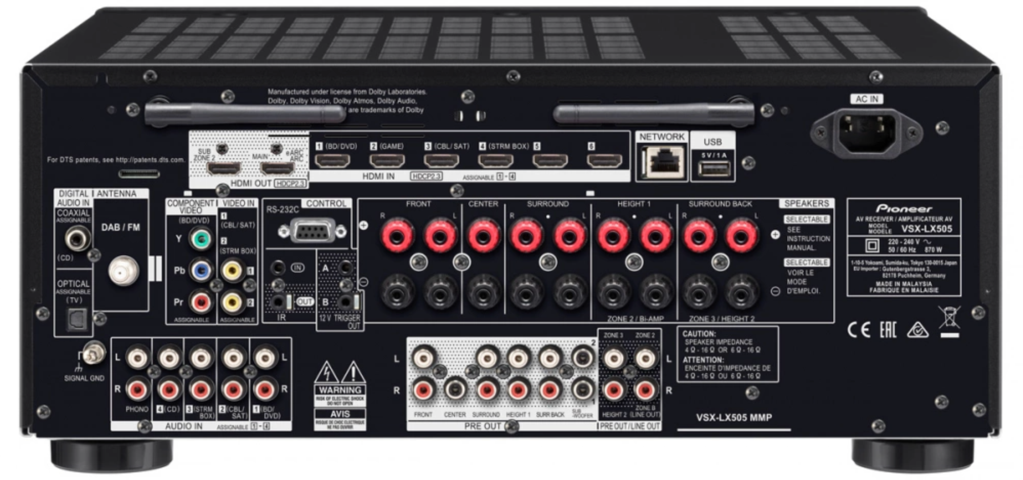 Pioneer VSX-LX505 9.2-Channel AV Receiver