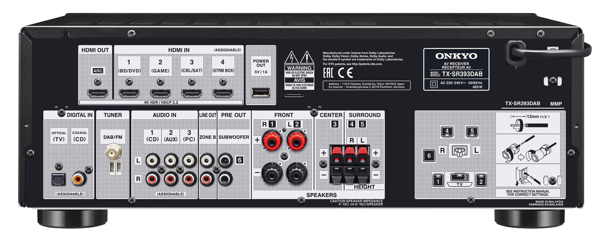 Onkyo TX-SR393 5.2 AV Receiver