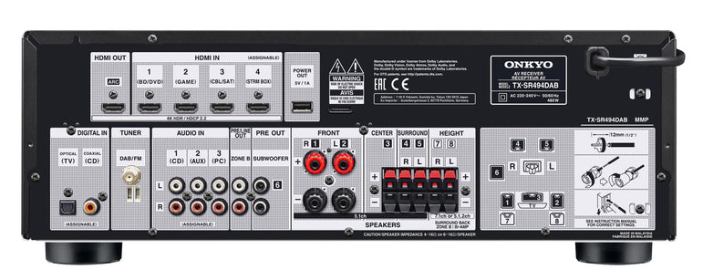 Onkyo TX-SR494DAB 7.2-Channel AV Receiver