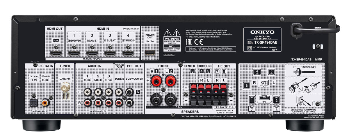 Onkyo TX-SR494DAB 7.2-Channel AV Receiver