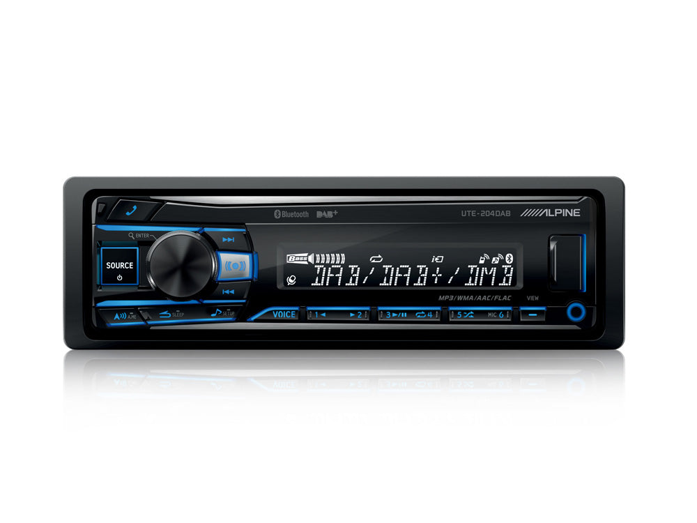 Alpine UTE-204DAB 1-DIN Car Stereo with Bluetooth DAB USB