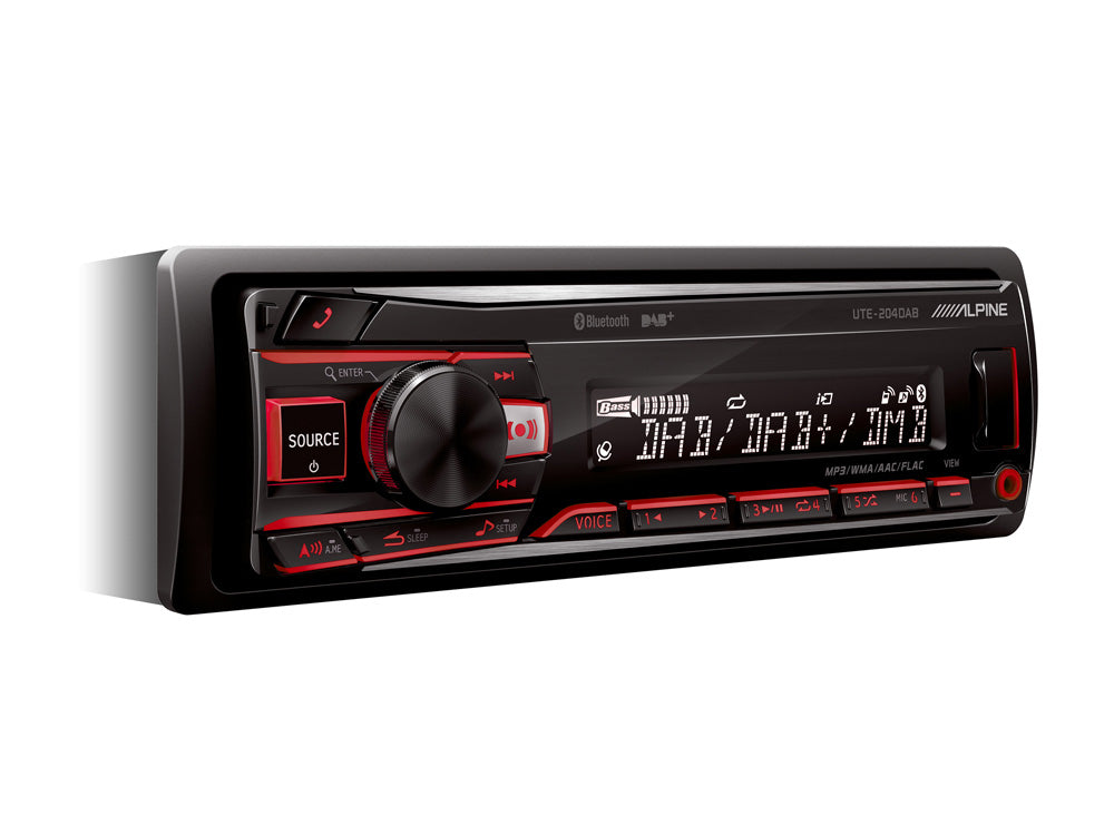 Alpine UTE-204DAB 1-DIN Car Stereo with Bluetooth DAB USB