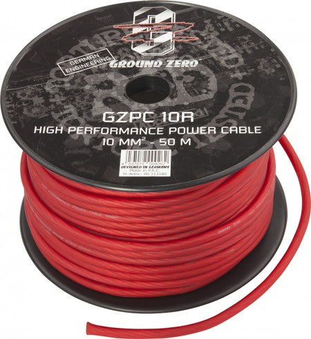 Ground Zero power cable 10mm2 SOFT 50m red X-GZPC 10R
