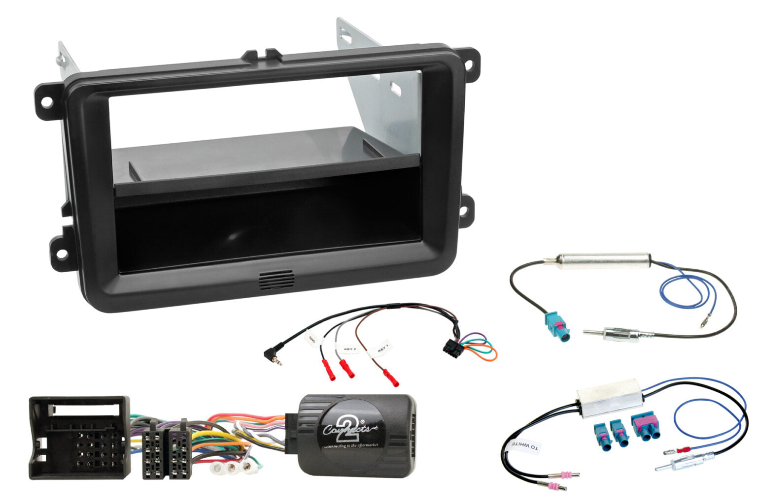 Golf V/VI, Passat B6/B7, Polo, Jetta etc. (Also Halo9/Halo11) 1-DIN/2-DIN player installation kit