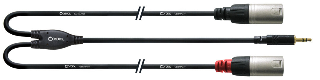 Cordial CFY WMM LONG 3.5mm Stereo to 2xXLR Male Breakout Cable