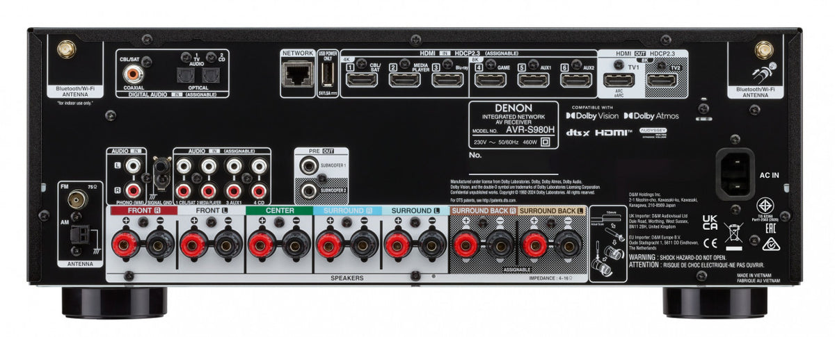 Denon AVR-S980H 7.2 AV-viritinvahvistin, Dolby Atmos