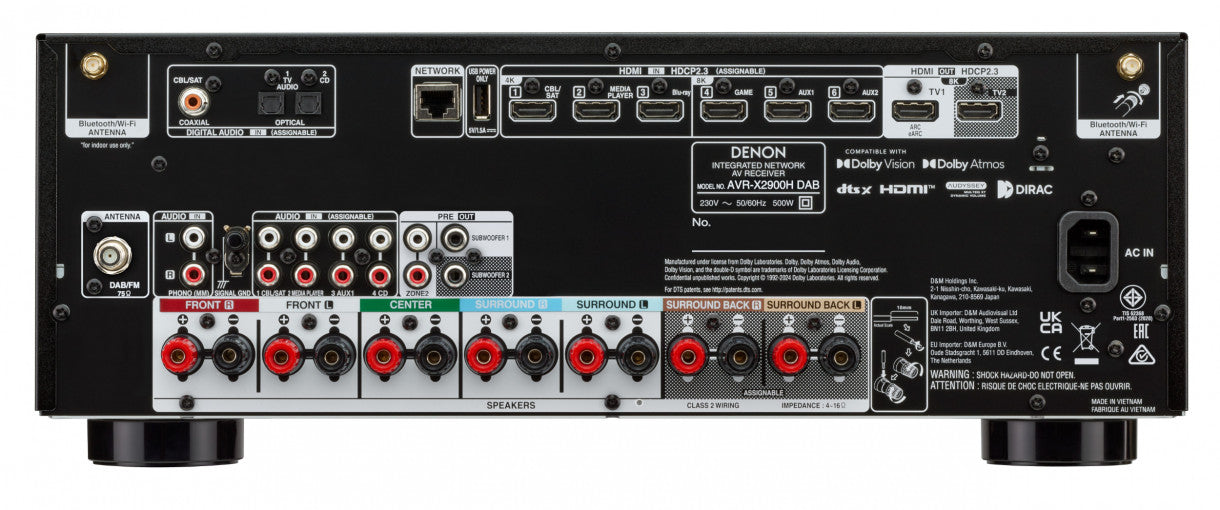 Denon AVR-X2900H DAB – 7.2-kan. AV-vahvistin, 95W, HEOS