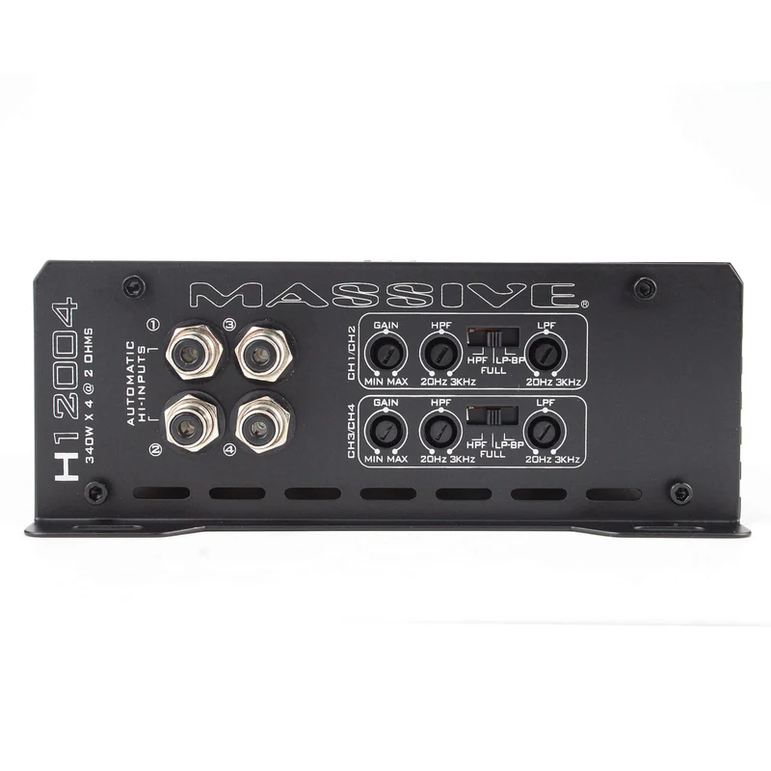 Massive Audio Hippo H12004 vahvistin 4 x 340 W RMS, 2 Ω