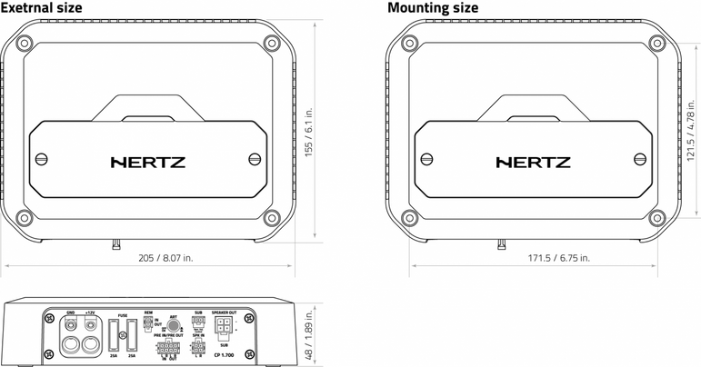 Hertz Cento CP 4.800 4-Channel Hi-Res Amplifier