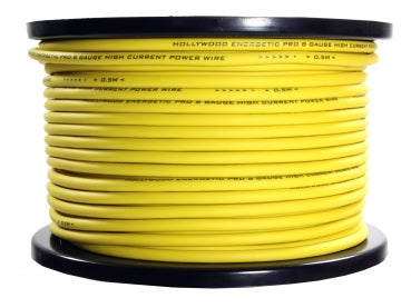 Hollywood Energetic PRO PCYL8 OFC-virtakaapeli - 10 mm², keltainen, metritavara
