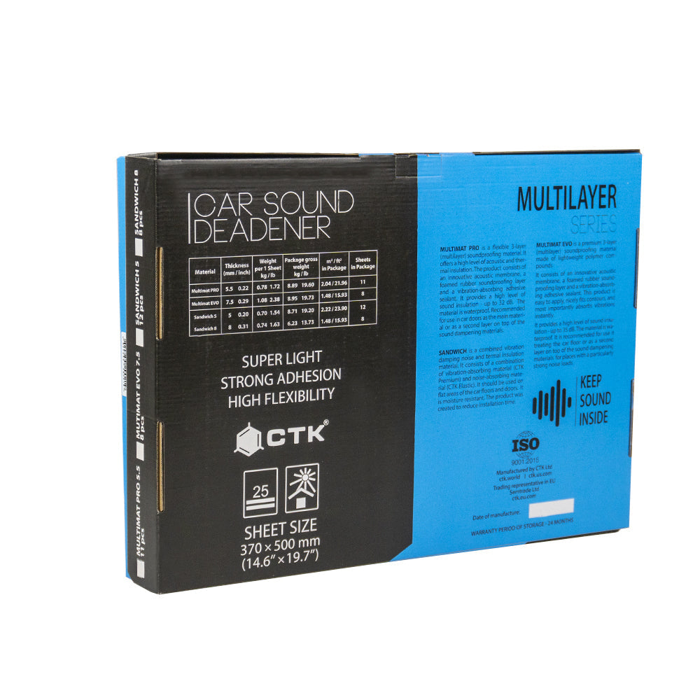 CTK Multimat EVO Multilayer Damping Mat 7.5mm - 8pcs 370x500mm (1.48m²)