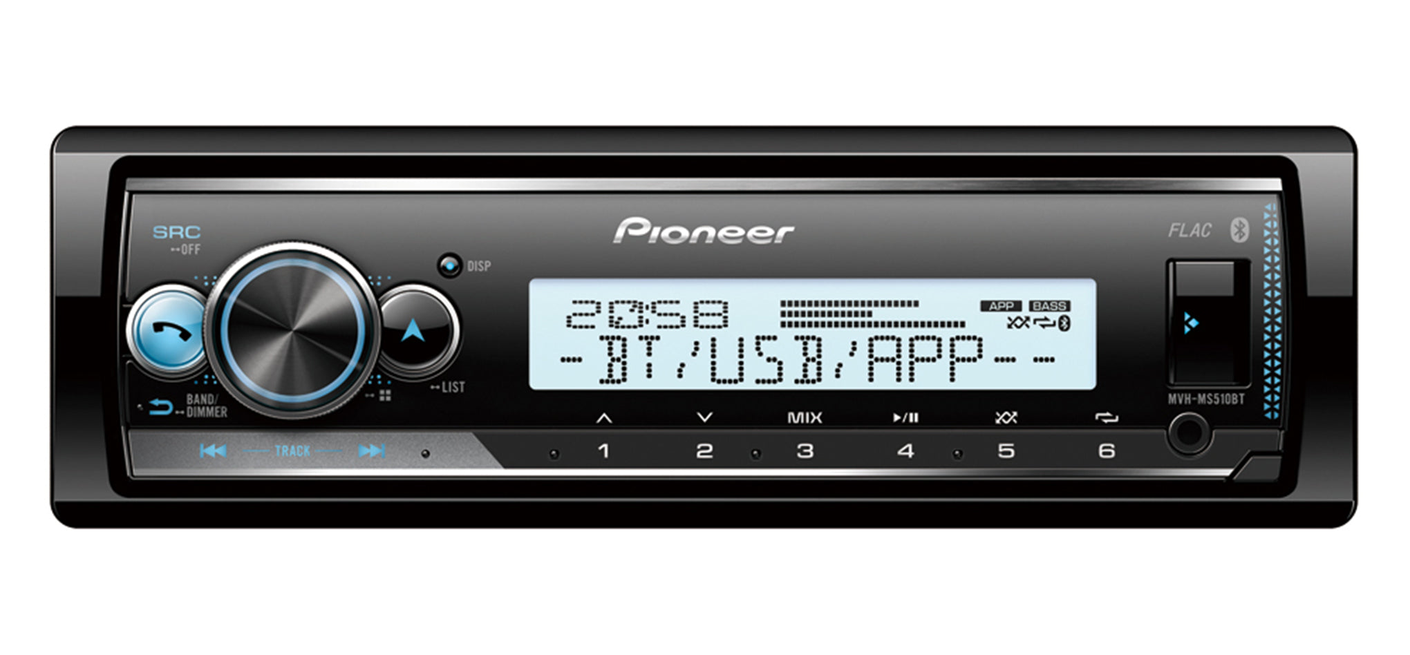 Marine 1-DIN Digital Media Receiver, BT MVH-MS510BT