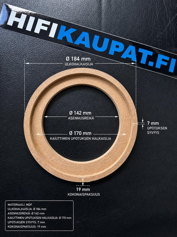 Hifikaupat 6.5" MDF asennusrinkula