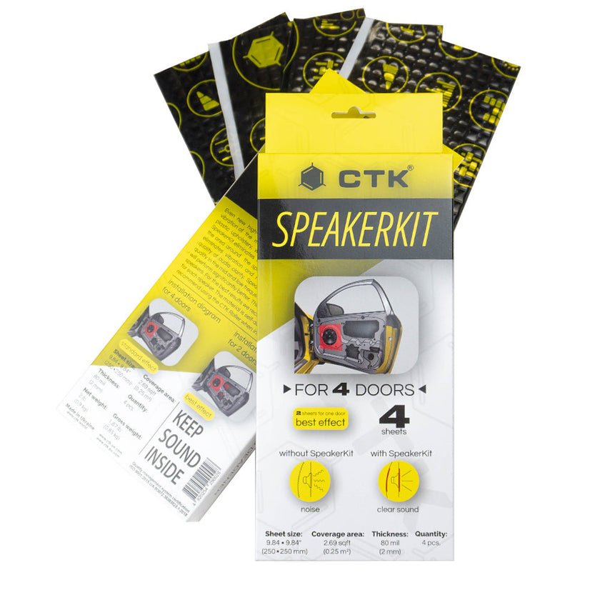 CTK Speakerkit Vaimennusmatto Kaiuttimille 2mm - 4kpl 25x25cm
