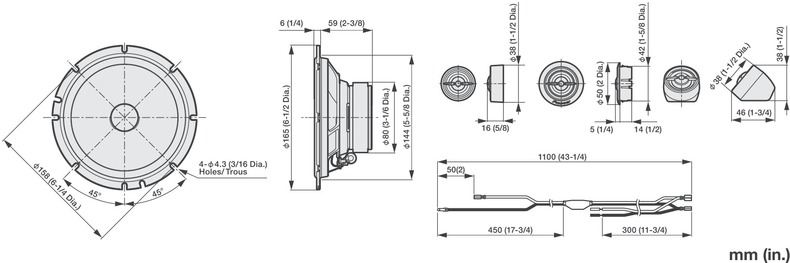 Pioneer TS-A1601C  6,5″ 2-tie erillissarja