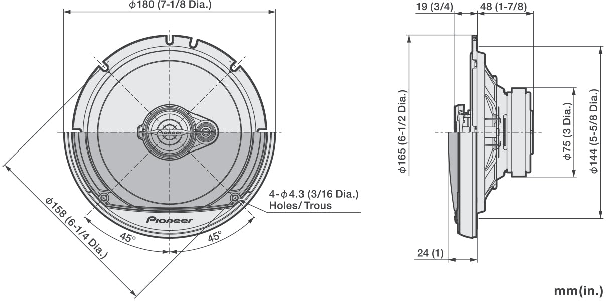 Pioneer TS-A1671F 6,5″ 3-tie koaksiaalikaiuttimet