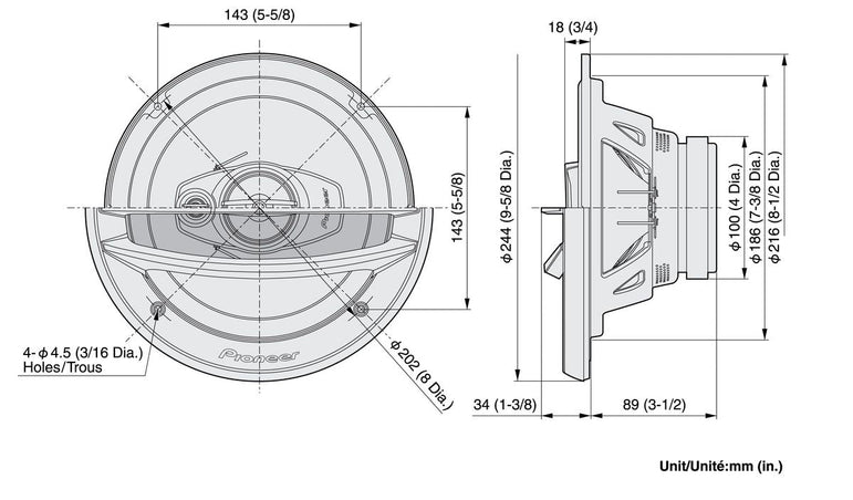 Pioneer 8¡šÅ3-TIE COAXIAL SPEAKER TS-A2013i