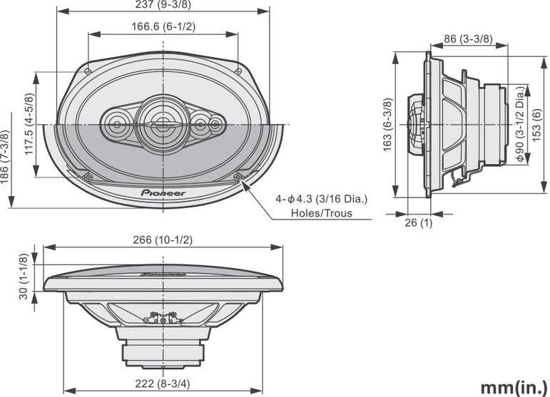 Pioneer TS-A6991F 6″x9″ 5-tiekoaksiaalijärjestelmä
