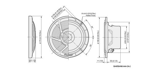 Pioneer 16 cm moisture-proof speaker TS-MR1600