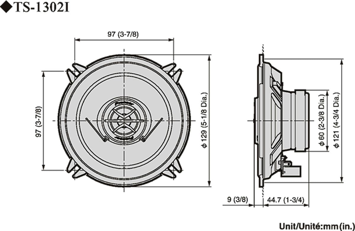 Pioneer 2-WAY COAXIAL SPEAKER TS-1302i