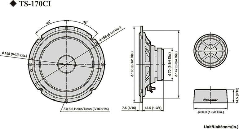 Pioneer SEPARATE SERIES TS-170Ci